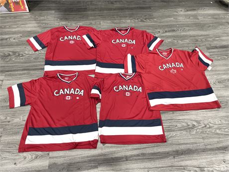 5 NEW W/ TAGS TEEPEE CANADA JERSEY SHIRTS