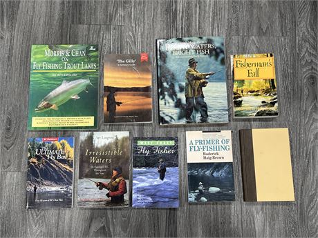 5 BC FLY FISHING BOOKS + 4 RODERICK HAIG BROWN BOOKS