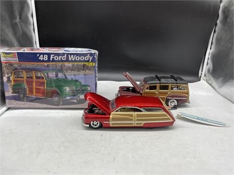 SEALED WOODY MODEL CAR & 2 DIE CAST WOODYS