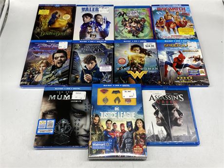 11 BLU-RAYS (Mummy, Justice league & starship troopers are sealed)