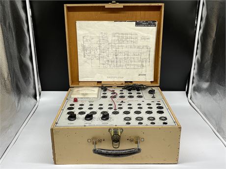 PRECISE MODEL 116 TUBE TESTER W/INSTRUCTIONS & MORE (NEEDS REPAIR/CALIBRATION)