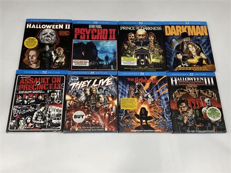 8 SHOUT / SCREAM FACTORY BLURAY MOVIES (Assault on Precinct 13 is sealed)