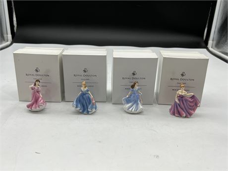 4 ROYAL DOULTON MINIS IN BOX - EXCELLENT COND. (2”)