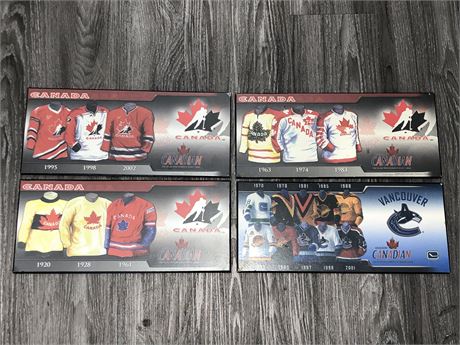 4 COLLECTIBLE MOLSON CANADIAN NHL PLAQUES 16X7”
