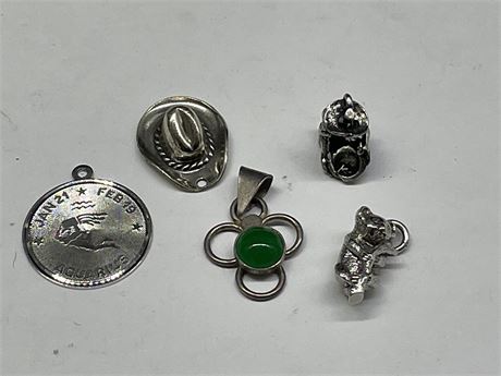 LOT OF 5 STERLING CHARMS
