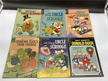 LOT OF 6 SILVER AGE UNCLE SCROOGE COMIC BOOKS
