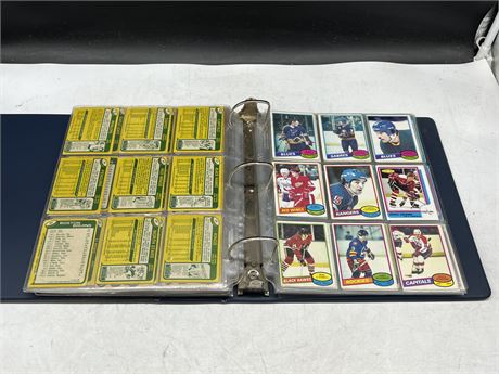 BINDER OF 1970s-80s OPC NHL CARDS