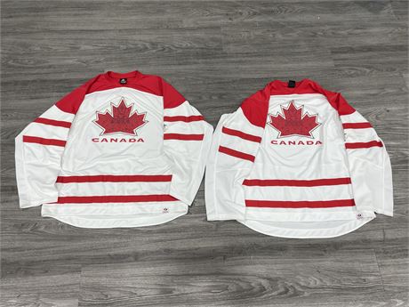 2 2010 TEAM CANADA JERSEYS (VANCOUVER OLYMPICS SIZE LARGE)