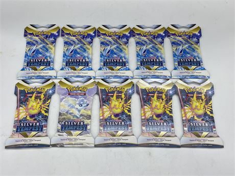 10 SILVER POKÉMON TEMPEST SLEEVED BOOSTERS