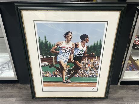 SIGNED & NUMBERED 4 MINUTE MILE PRINT IN FRAME - 43”x34”