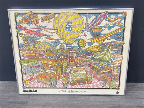 ORIGINAL EXPO 86 DOODLE ART COLOUR BY NUMBERS POSTER - 25” X 20”