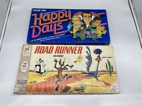 1976 HAPPY DAYS & 1968 ROAD RUNNER BOARD GAMES