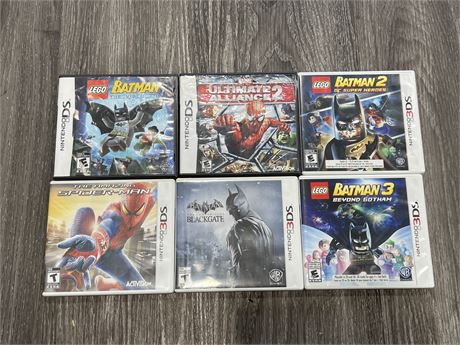 6 NINTENDO DS / 3DS SPIDER-MAN & BATMAN GAMES