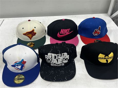 6 MISC HATS - MOST NEW