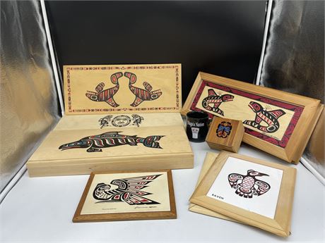 VARIOUS FIRST NATIONS BOXES & ARTWORK