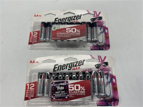 2 NEW 16 PACKS OF AA ENERGIZER BATTERIES