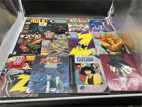 12 OVERSIZED GRAPHIC NOVELS & COMIC MAGS