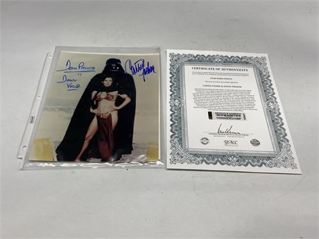STAR WARS PHOTO SIGNED BY CARRIE FISHER & DAVID PROWSE W/COA
