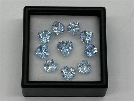GENUINE BLUE TOPAZ HEART COLLECTION (10CT)