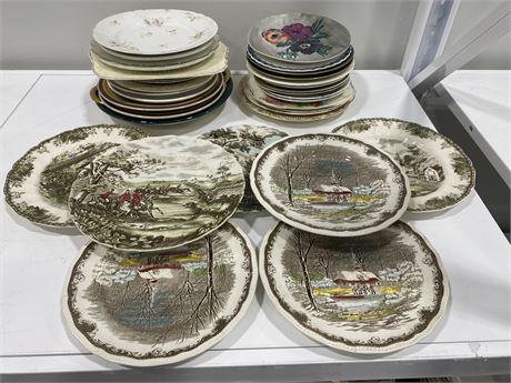 34 ASSORTED CHINA PLATES