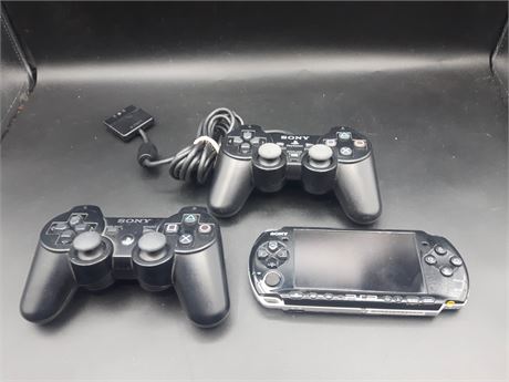 PS2 / PS3 CONTROLLERS & PSP CONSOLE (NEED REPAIRS - AS IS)