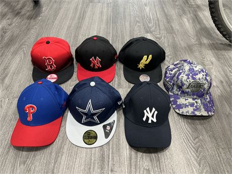 7 AS NEW SPORTS TEAM HATS - FITTED & SNAP / STRAP BACK