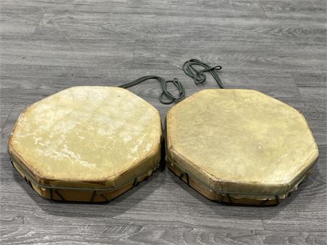 VINTAGE FIRST NATIONS CEREMONY DRUMS (12”X12”)