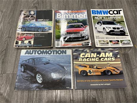 5 BOOKS / MAGS ON BMW & PORSCHE CARS