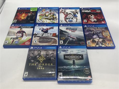 10 PS4 GAMES - EXCELLENT CONDITION