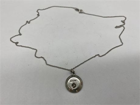 STERLING W/GOLD NUGGET PENDANT AND CHAIN
