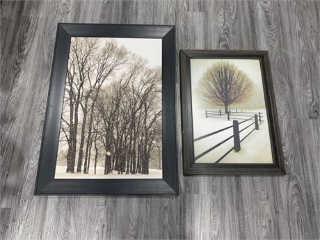 2 FRAMED PRINTS (smallest is 23x31.5”)