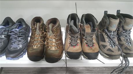 4 PAIRS OF WOMENS HIKING SHOES (used in good condition)