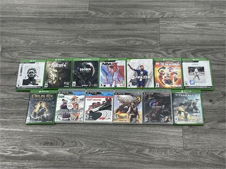9 XBOX ONE GANES + 4 PS3 GAMES