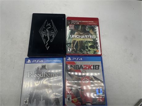 2 PS3 GAMES 1 SEALED & 2 PS4 GAMES