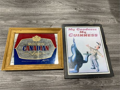 MOLSON CANADIAN WALL DECOR & VINTAGE GUINNESS PICTURE