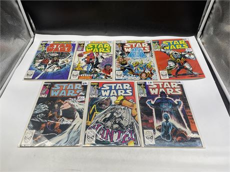 7 STAR WARS COMICS - #72-80 (MISSING #75-76)