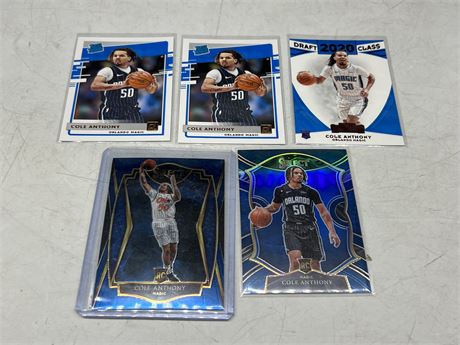5 COLE ANTHONY ROOKIE CARDS