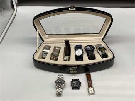 WATCH CASE FULL OF WATCHES (Majority need work)