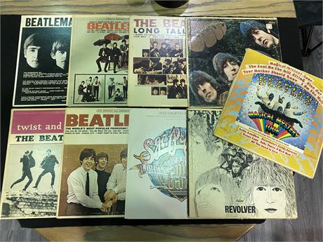 9 RECORDS Beatles (not in good condition)