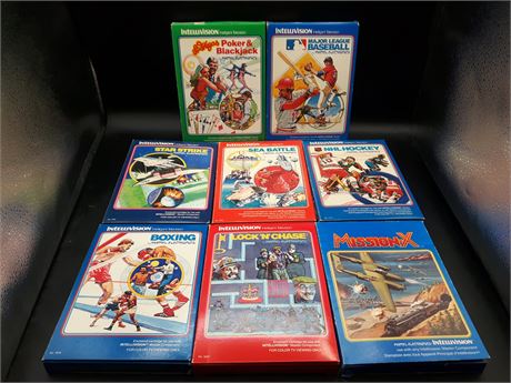 COLLECTION OF INTELLIVISION GAMES - CIB - VERY GOOD CONDITION