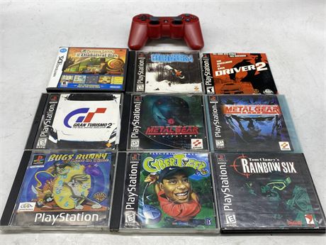 PS1 MISC. GAMES - DS & RED DUAL SHOCK 3