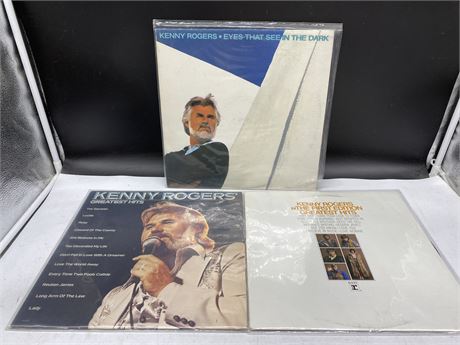 3 KENNY ROGERS RECORDS - EXCELLENT (E)