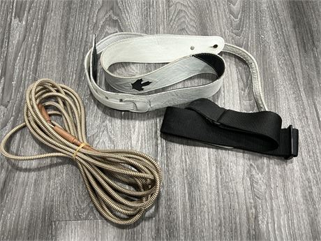 LEATHER MAPLELEAF STRAP, LONG GUITAR CABLE, ETC