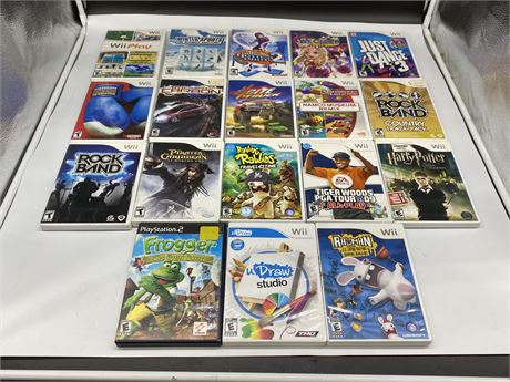 17 NINTENDO WII GAMES / 1 PS2 GAME