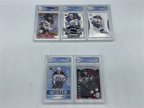 LOT OF 5 GCG GRADED 10 NHL CARDS