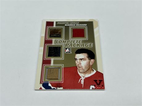 MAURICE RICHARD 1 OF 1 FOREVER RIVALS COMPLETE PACKAGE CARD