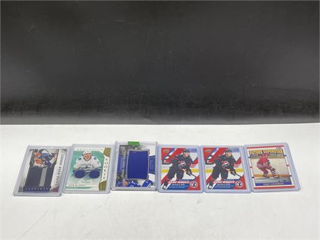 LOT OF #’d JERSEY CARDS, VIRTANEN PATCH, LINDROS ROOKIE & ECT