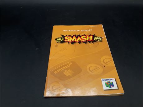 SUPER SMASH BROS MANUAL - VERY GOOD CONDITION - N64