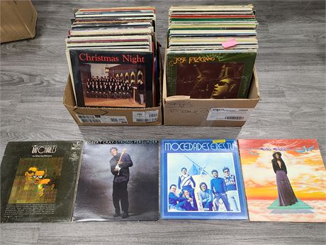 2 BOXES OF RECORDS (some are scratched)