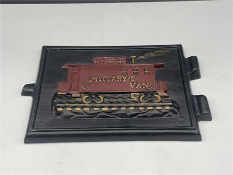 McCLARYS VANCOUVER CERAMIC REPLICA OF AN IRON RAILROAD CABOOSE POT BELLY STOVE